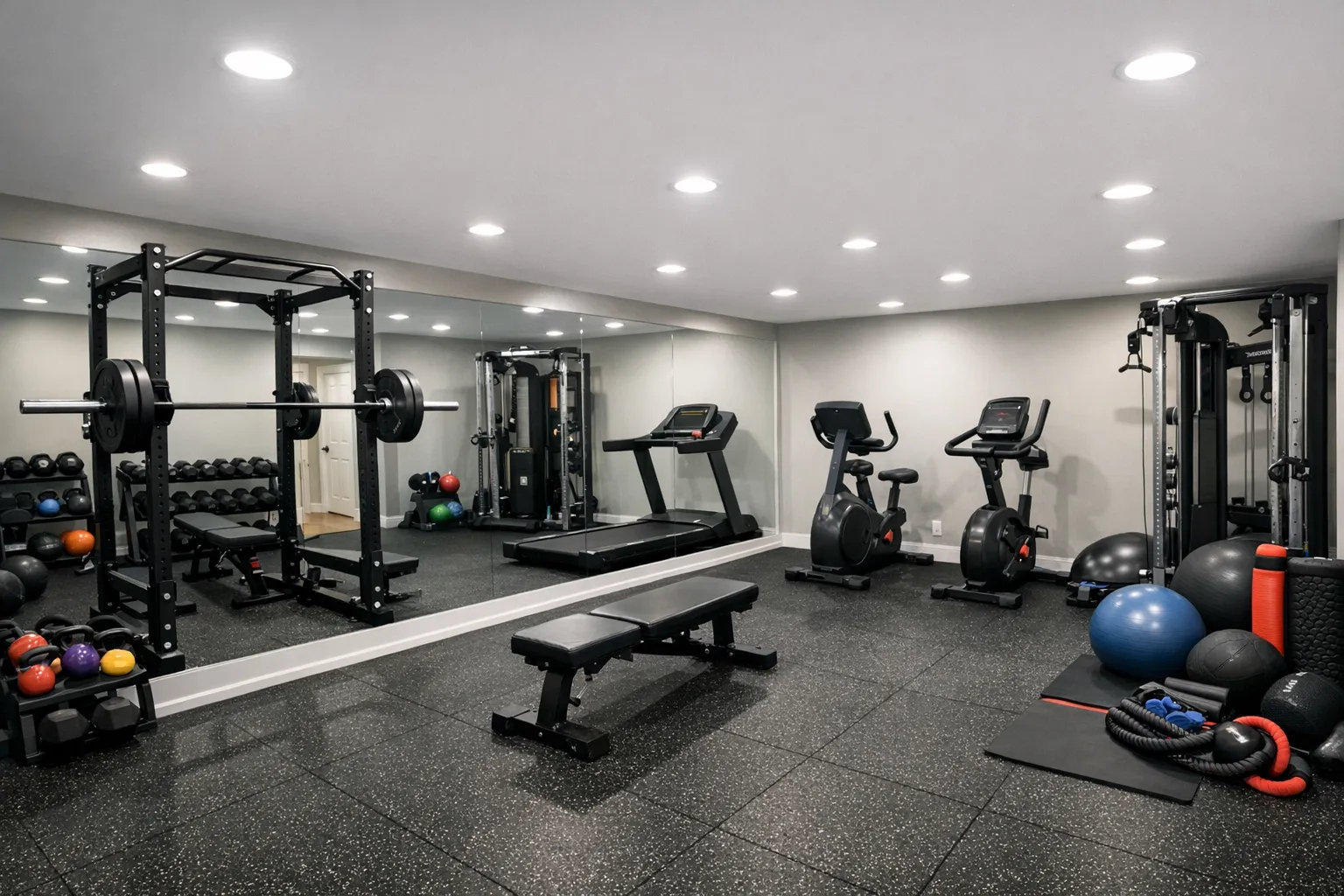 Home gym and recreation room