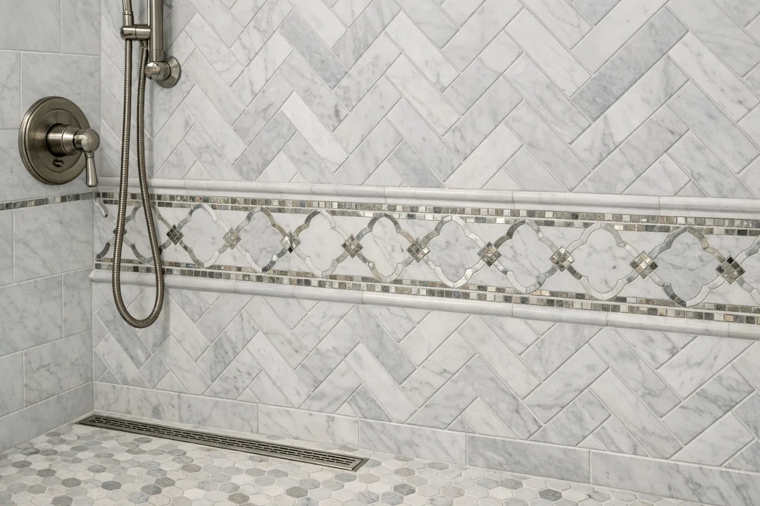 Beautiful bathroom tile work and patterns