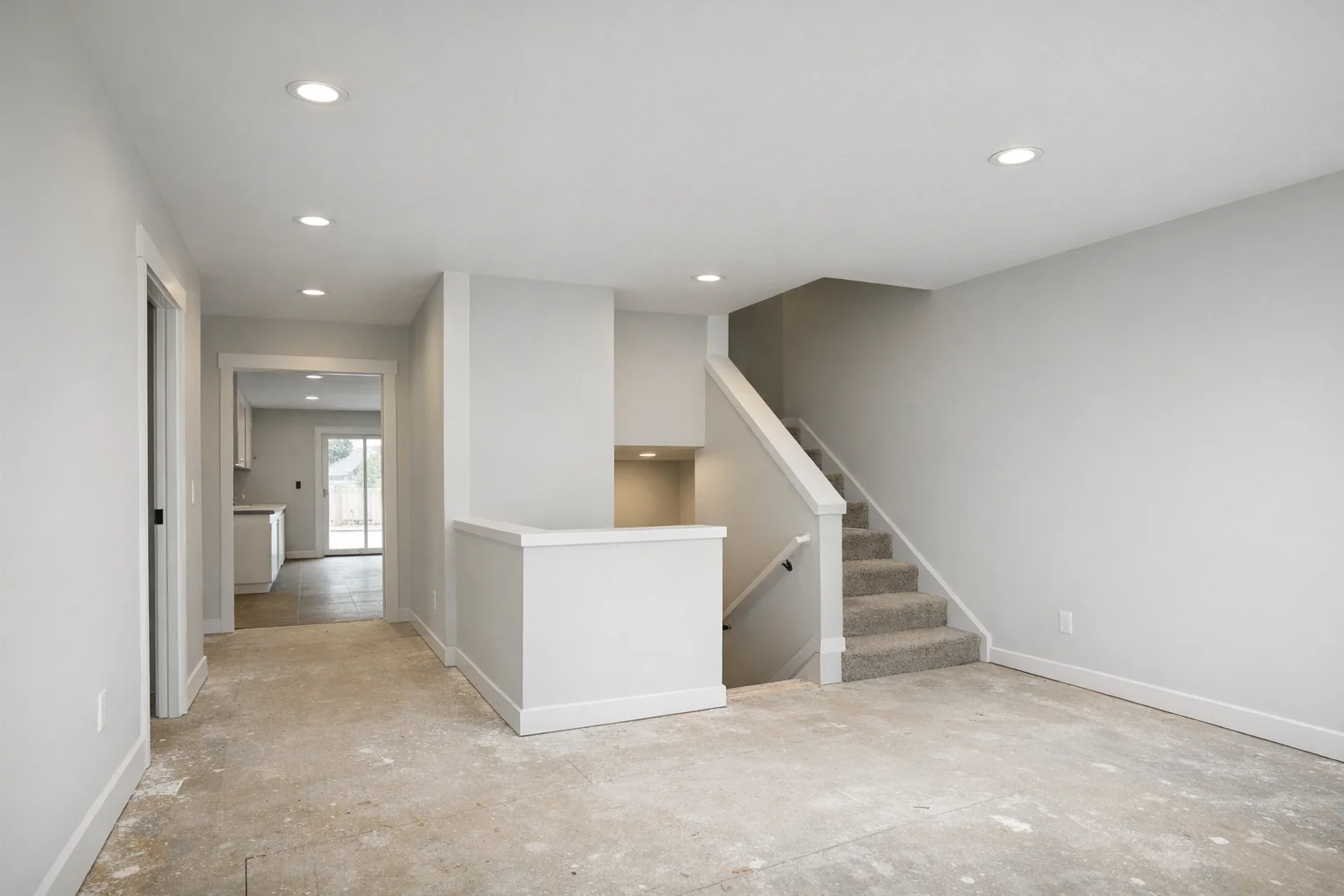 Drywall installation with smooth finished walls ready for paint