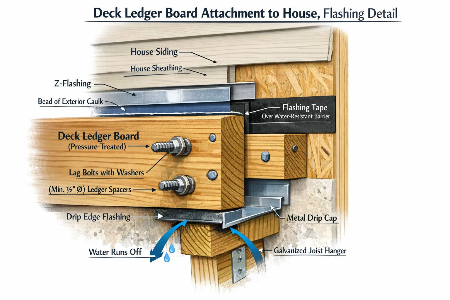 Ledger board attachment