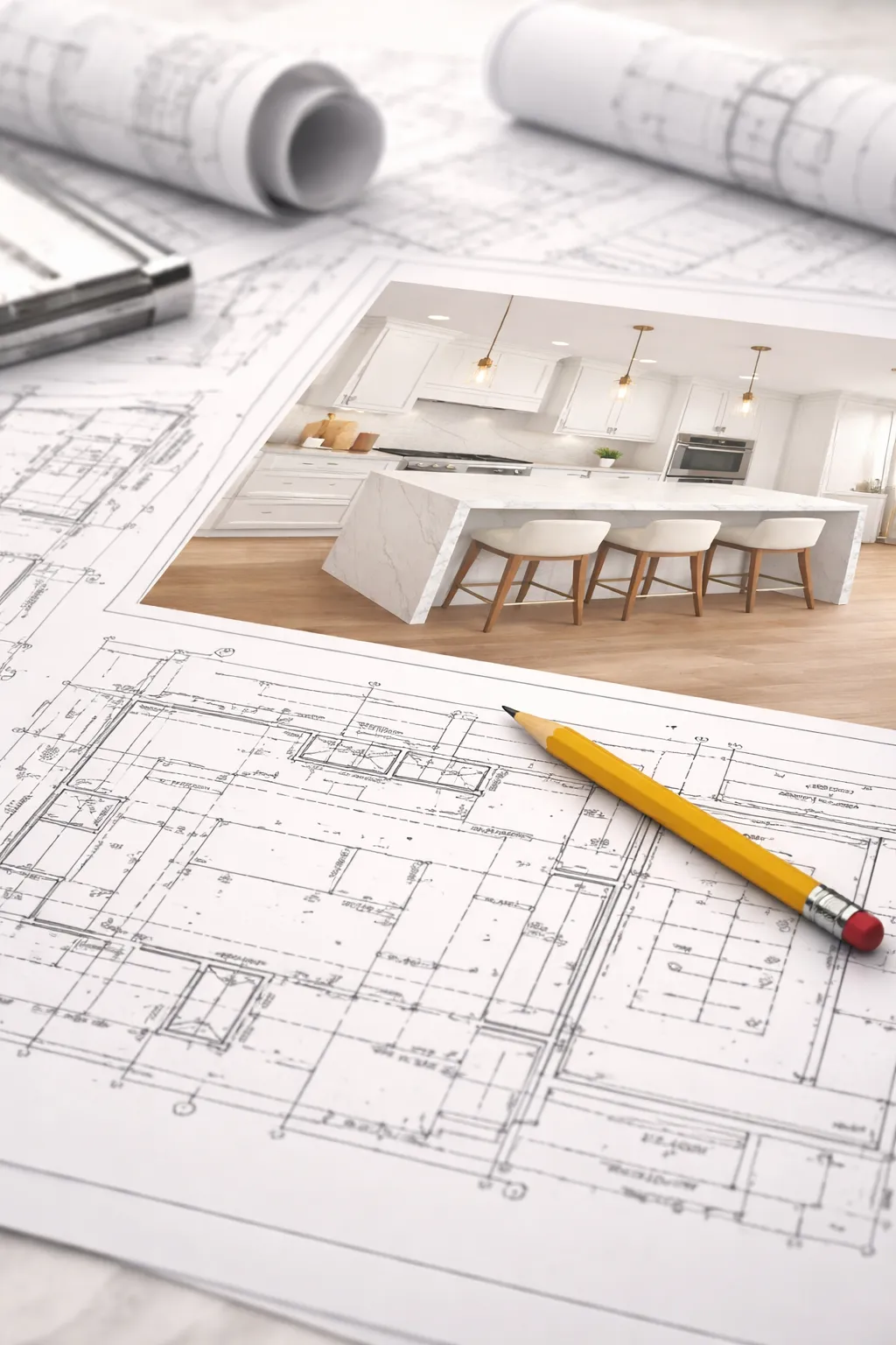 Bathroom design blueprints and planning documents